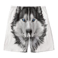 Siberian Husky Portrait Print Men's Swim Trunks