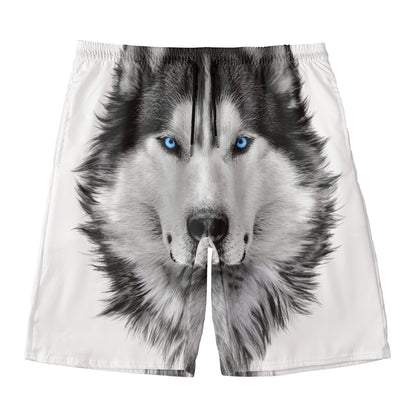 Siberian Husky Portrait Print Men's Swim Trunks