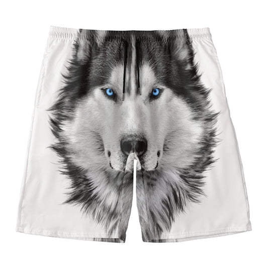 Siberian Husky Portrait Print Men's Swim Trunks