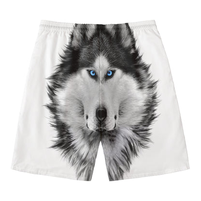 Siberian Husky Portrait Print Men's Swim Trunks