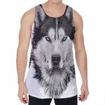 Siberian Husky Portrait Print Men's Velvet Tank Top