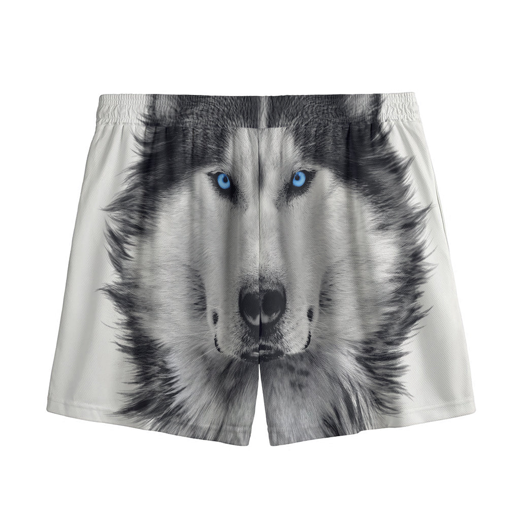 Siberian Husky Portrait Print Mesh Shorts