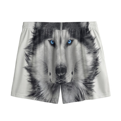 Siberian Husky Portrait Print Mesh Shorts