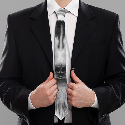 Siberian Husky Portrait Print Necktie