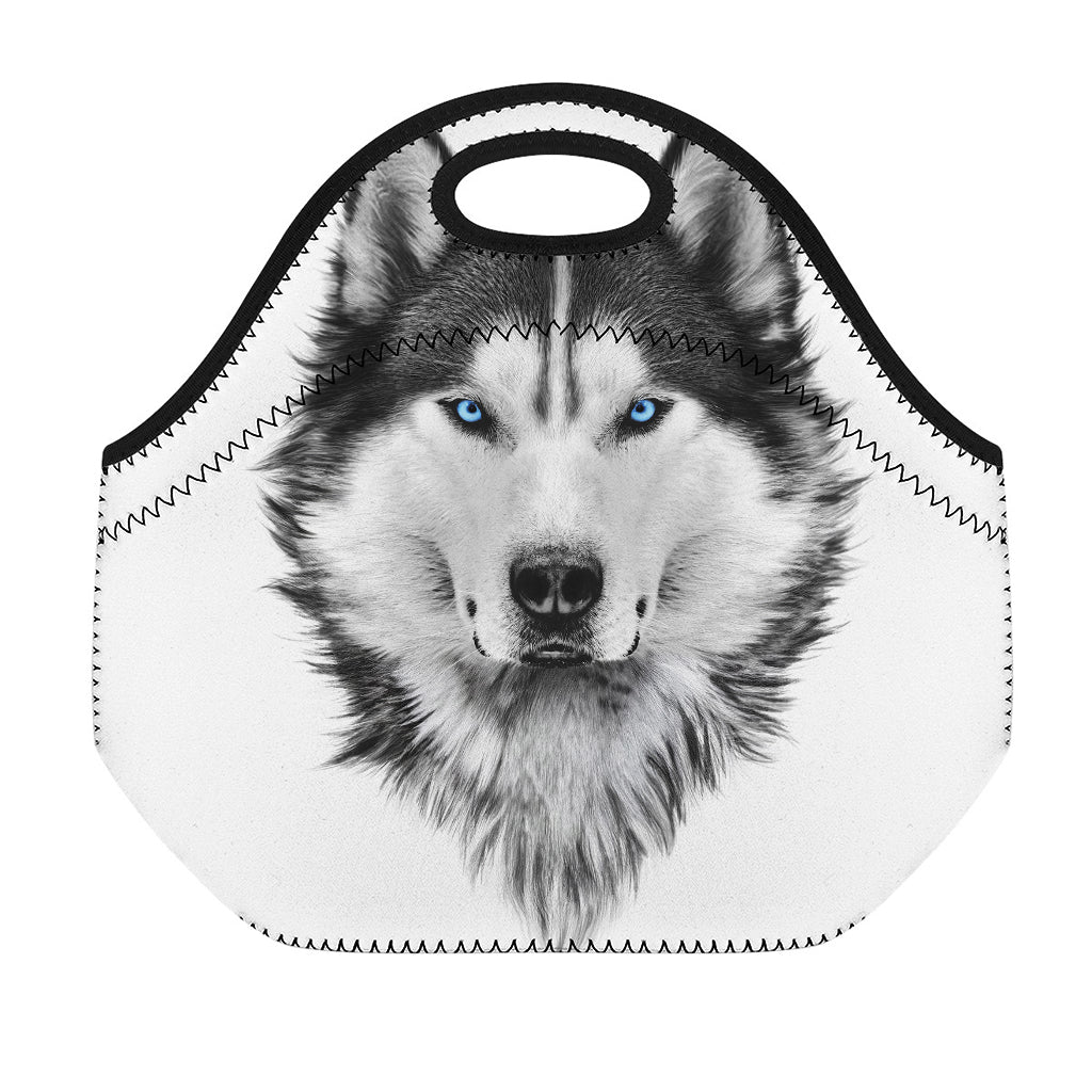 Siberian Husky Portrait Print Neoprene Lunch Bag