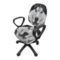 Siberian Husky Portrait Print Office Chair Cover
