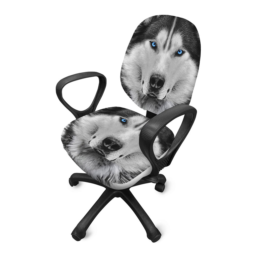 Siberian Husky Portrait Print Office Chair Cover