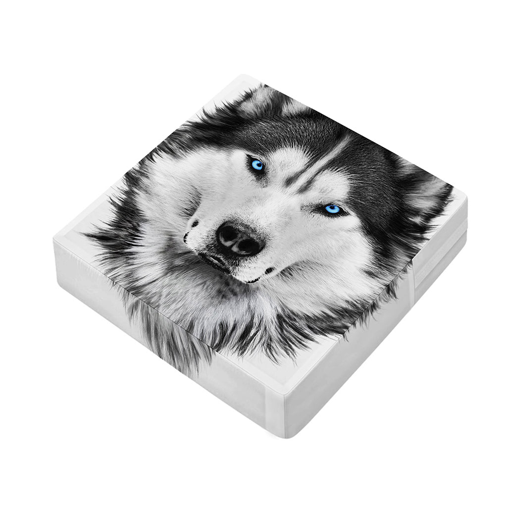 Siberian Husky Portrait Print Outdoor Seat Cushion Cover