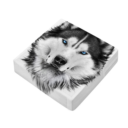 Siberian Husky Portrait Print Outdoor Seat Cushion Cover