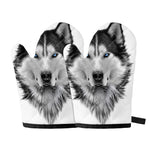 Siberian Husky Portrait Print Oven Mitts