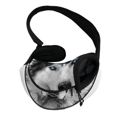 Siberian Husky Portrait Print Pet Sling Carrier
