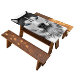 Siberian Husky Portrait Print Picnic Table Cover