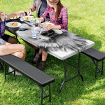 Siberian Husky Portrait Print Picnic Table Cover