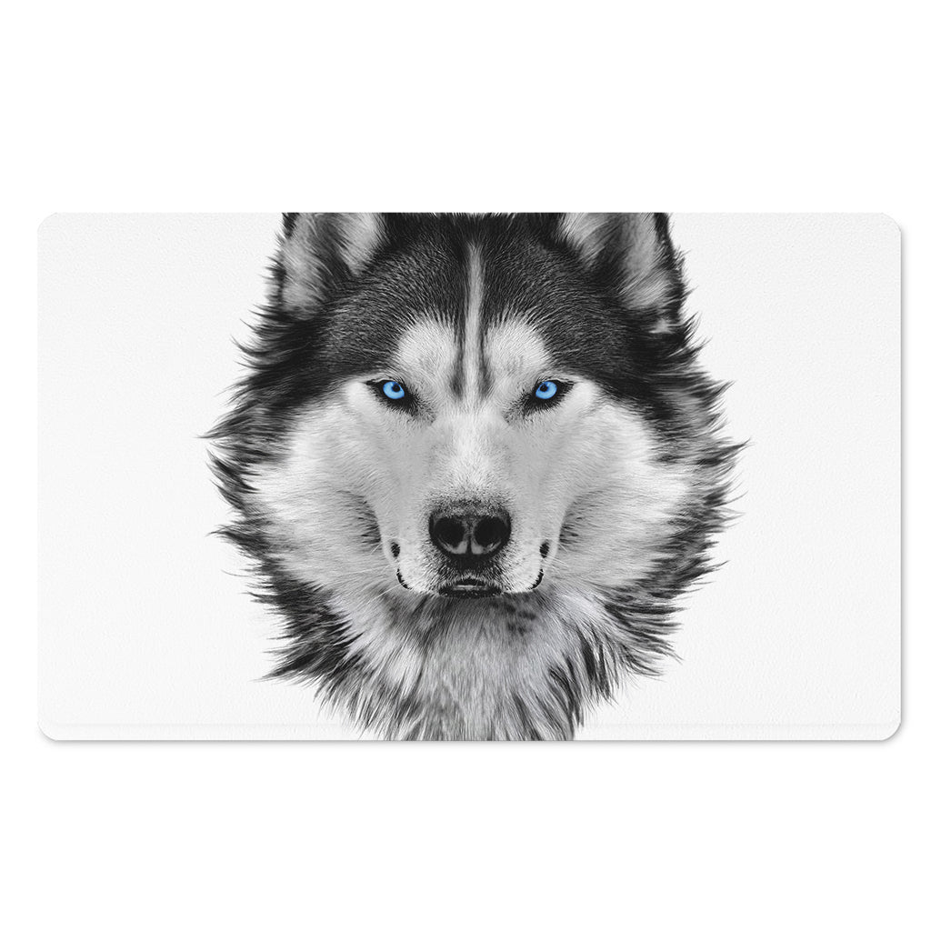 Siberian Husky Portrait Print Polyester Doormat