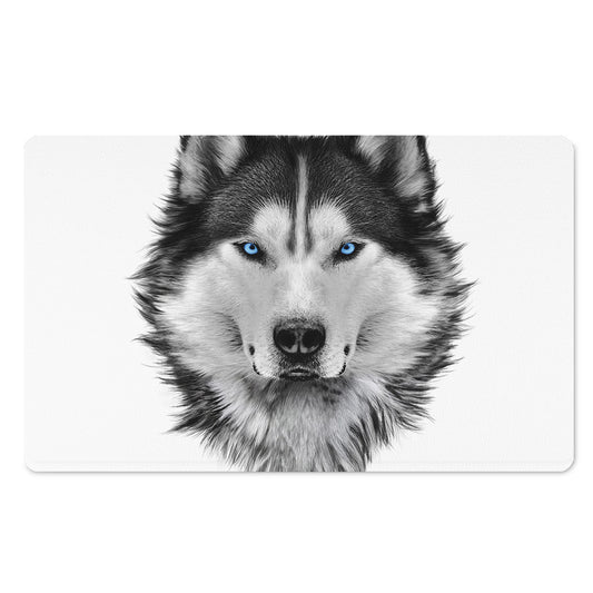 Siberian Husky Portrait Print Polyester Doormat