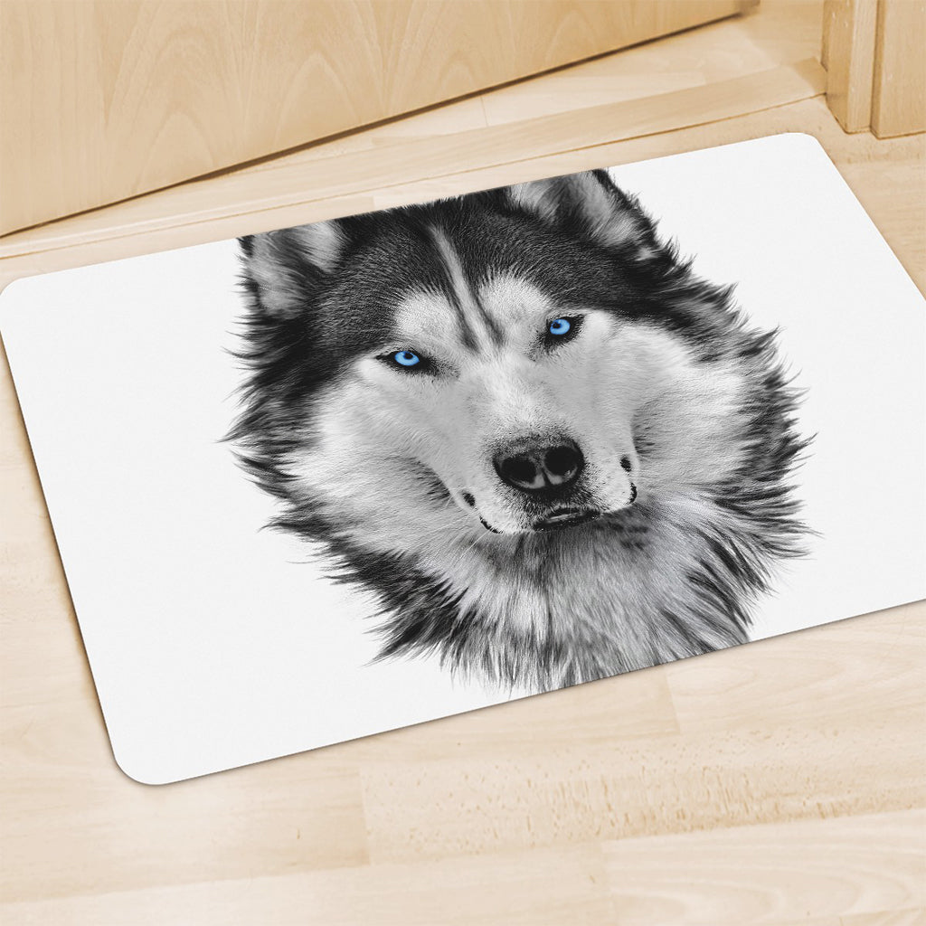 Siberian Husky Portrait Print Polyester Doormat