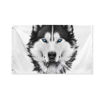 Siberian Husky Portrait Print Polyester Flag