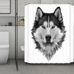 Siberian Husky Portrait Print Polyester Shower Curtain