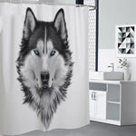 Siberian Husky Portrait Print Premium Shower Curtain