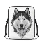 Siberian Husky Portrait Print Rectangular Crossbody Bag