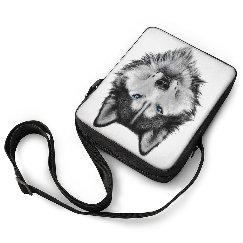 Siberian Husky Portrait Print Rectangular Crossbody Bag