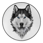 Siberian Husky Portrait Print Round Floor Mat