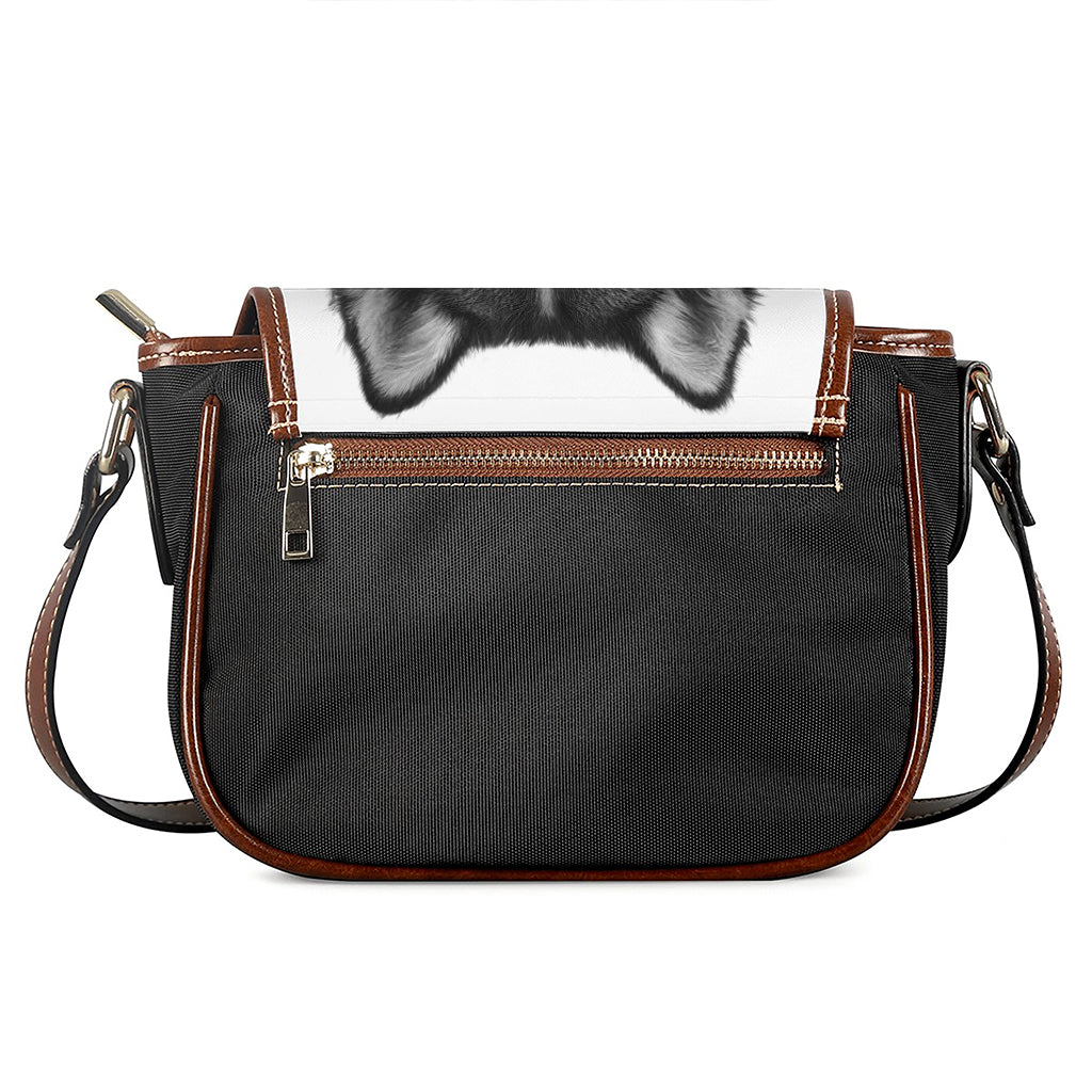 Siberian Husky Portrait Print Saddle Bag
