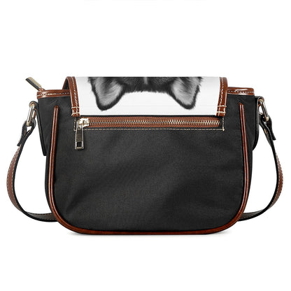 Siberian Husky Portrait Print Saddle Bag