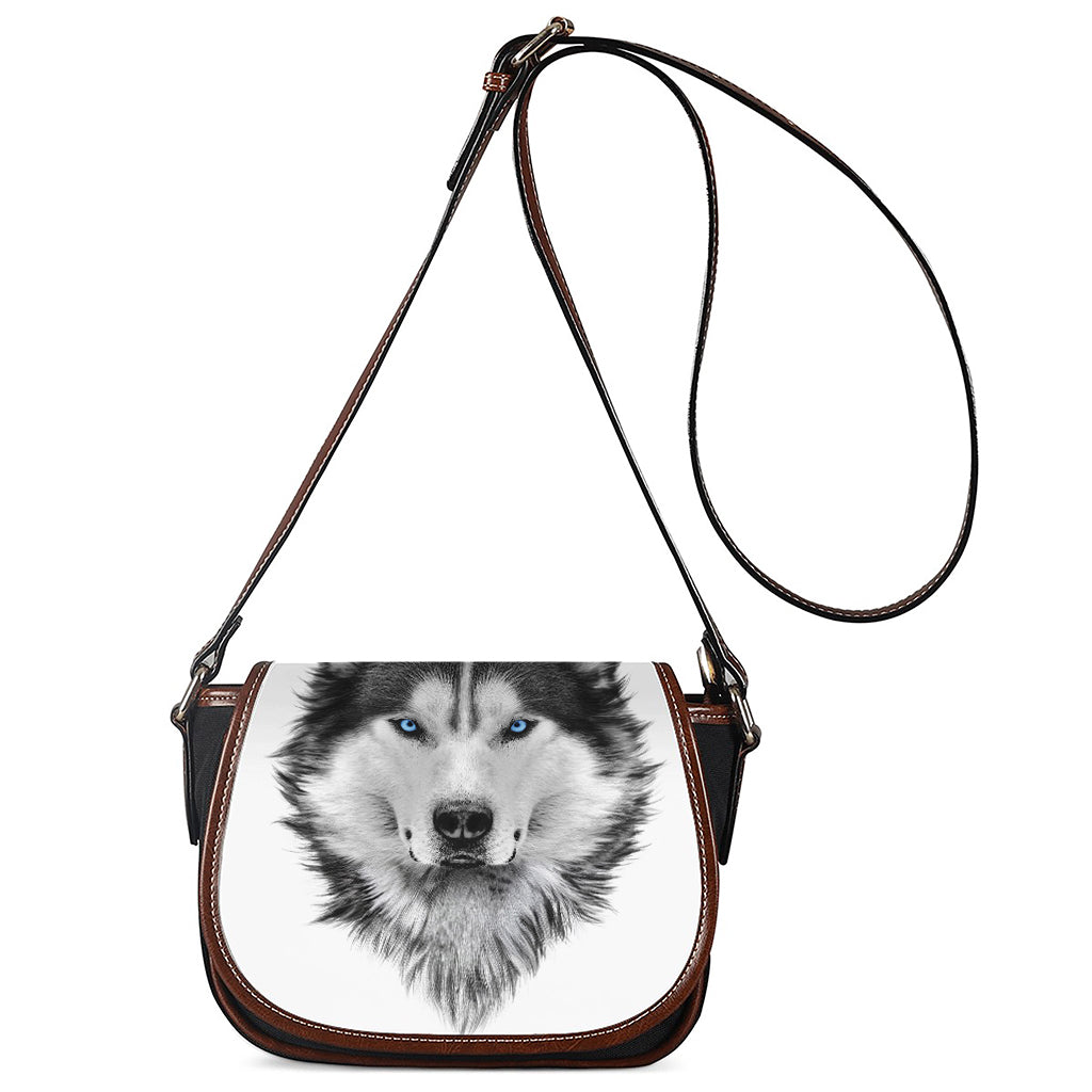Siberian Husky Portrait Print Saddle Bag