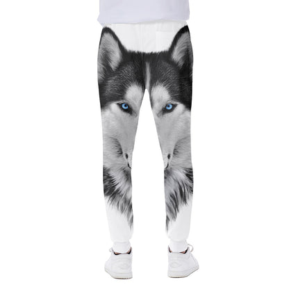 Siberian Husky Portrait Print Scuba Joggers
