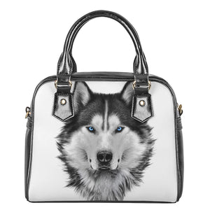 Siberian Husky Portrait Print Shoulder Handbag