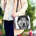 Siberian Husky Portrait Print Shoulder Strap Bible Bag