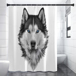 Siberian Husky Portrait Print Shower Curtain