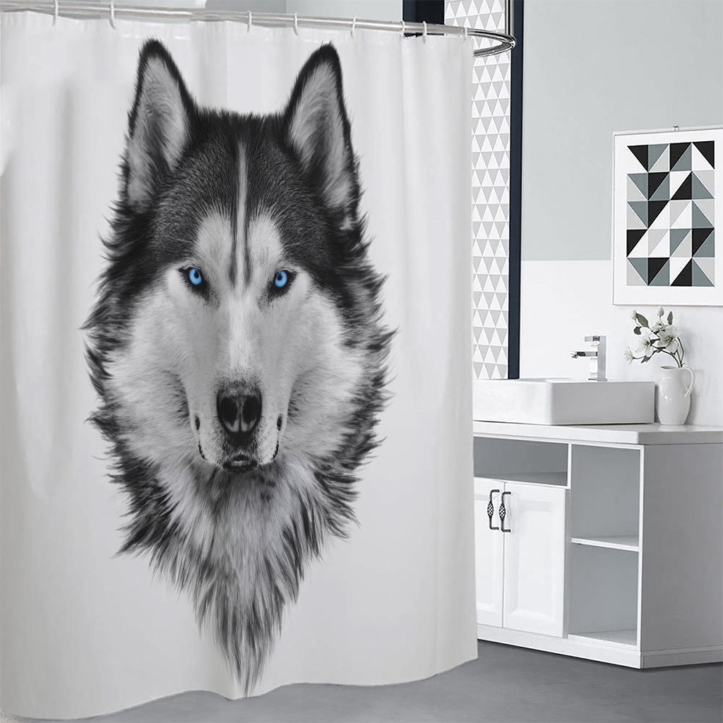 Siberian Husky Portrait Print Shower Curtain