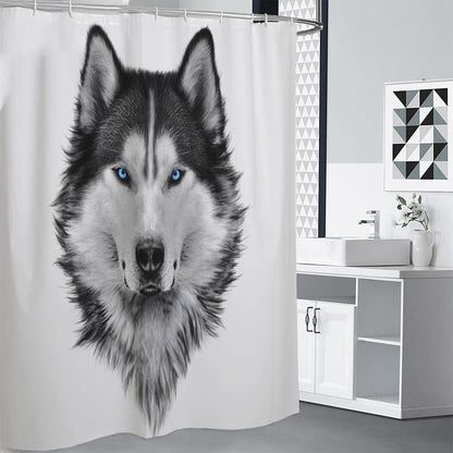 Siberian Husky Portrait Print Shower Curtain