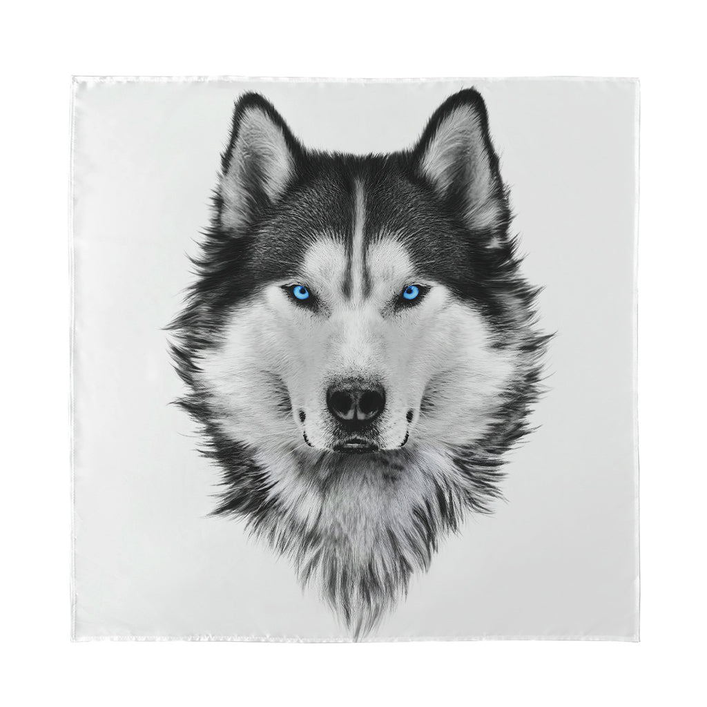 Siberian Husky Portrait Print Silk Bandana
