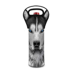 Siberian Husky Portrait Print Single Neoprene Wine Tote