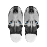 Siberian Husky Portrait Print Slippers