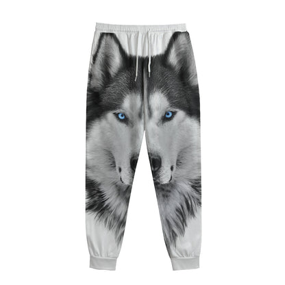 Siberian Husky Portrait Print Sweatpants