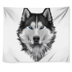 Siberian Husky Portrait Print Tapestry