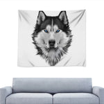 Siberian Husky Portrait Print Tapestry