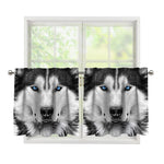 Siberian Husky Portrait Print Tier Curtains
