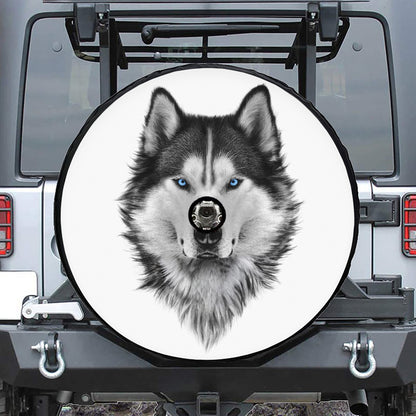 Siberian Husky Portrait Print Tire Cover With Camera Hole