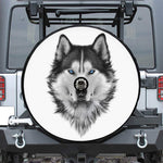 Siberian Husky Portrait Print Tire Cover With Camera Hole