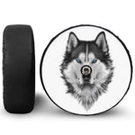 Siberian Husky Portrait Print Tire Cover With Camera Hole