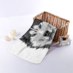 Siberian Husky Portrait Print Towel