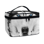Siberian Husky Portrait Print Travel Makeup Bag