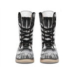 Siberian Husky Portrait Print Winter Boots