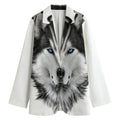 Siberian Husky Portrait Print Women's Blazer