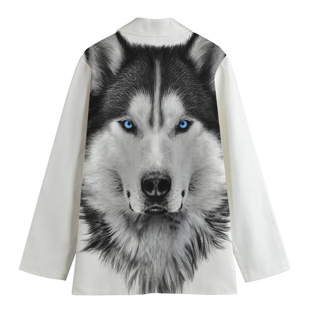 Siberian Husky Portrait Print Women's Blazer